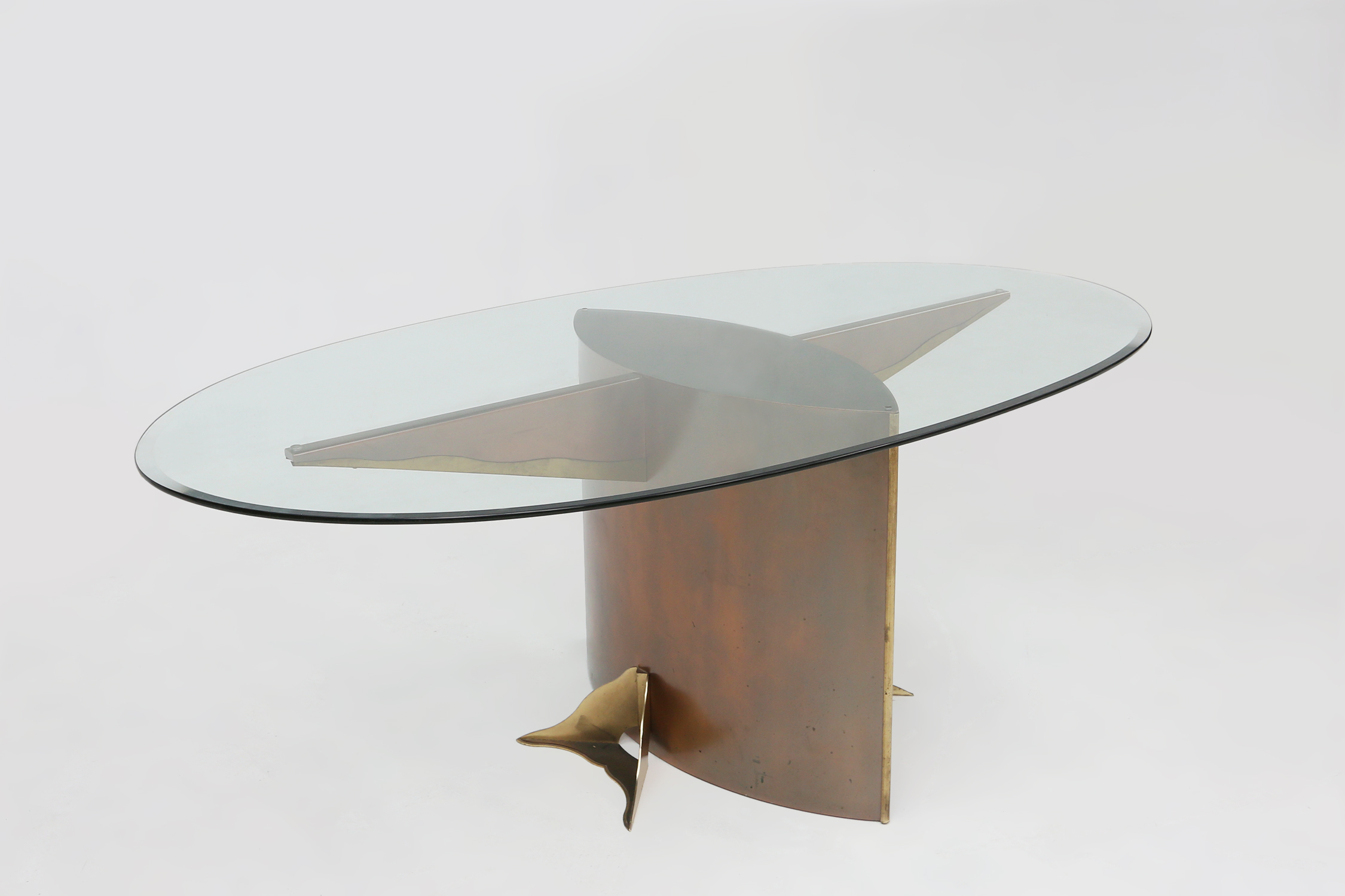 Stunning Belgo Chrome oval dining table, Belgium ca. 1980thumbnail